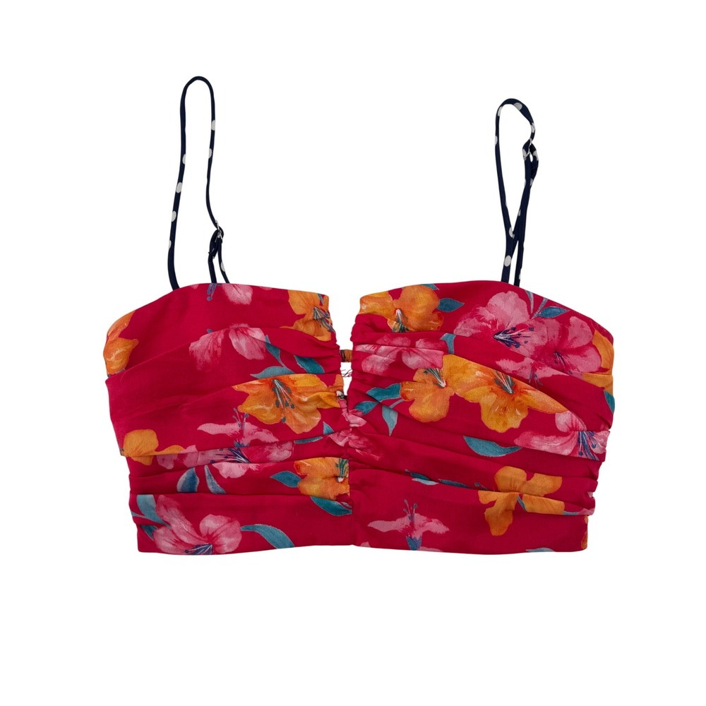Lovers + Friends Revolve Red Floral Crop Top XS Festival Stagecoach Hawaii Moana